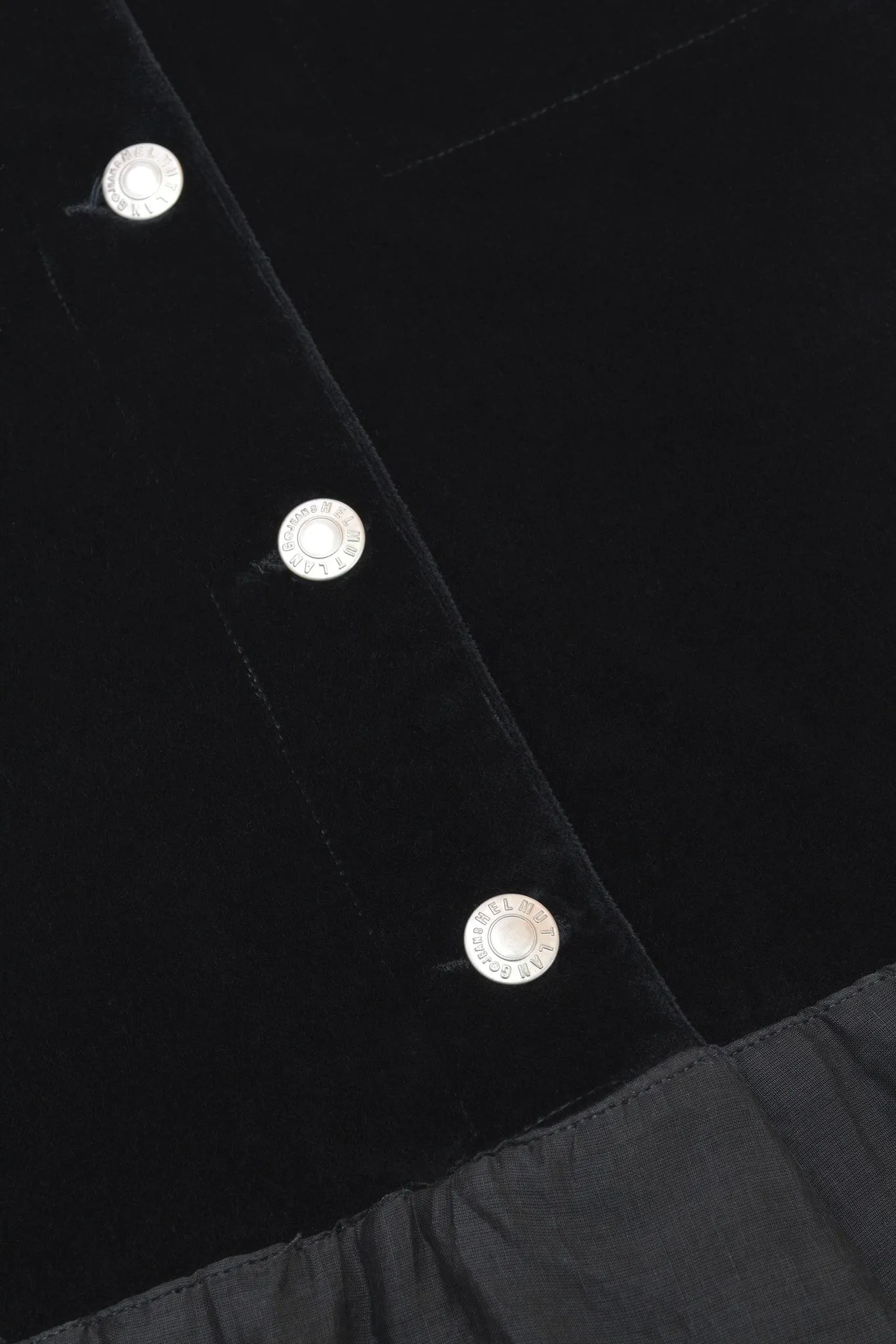 1997 Black Velvet Denim-Style Jacket with Silk Waist Panel