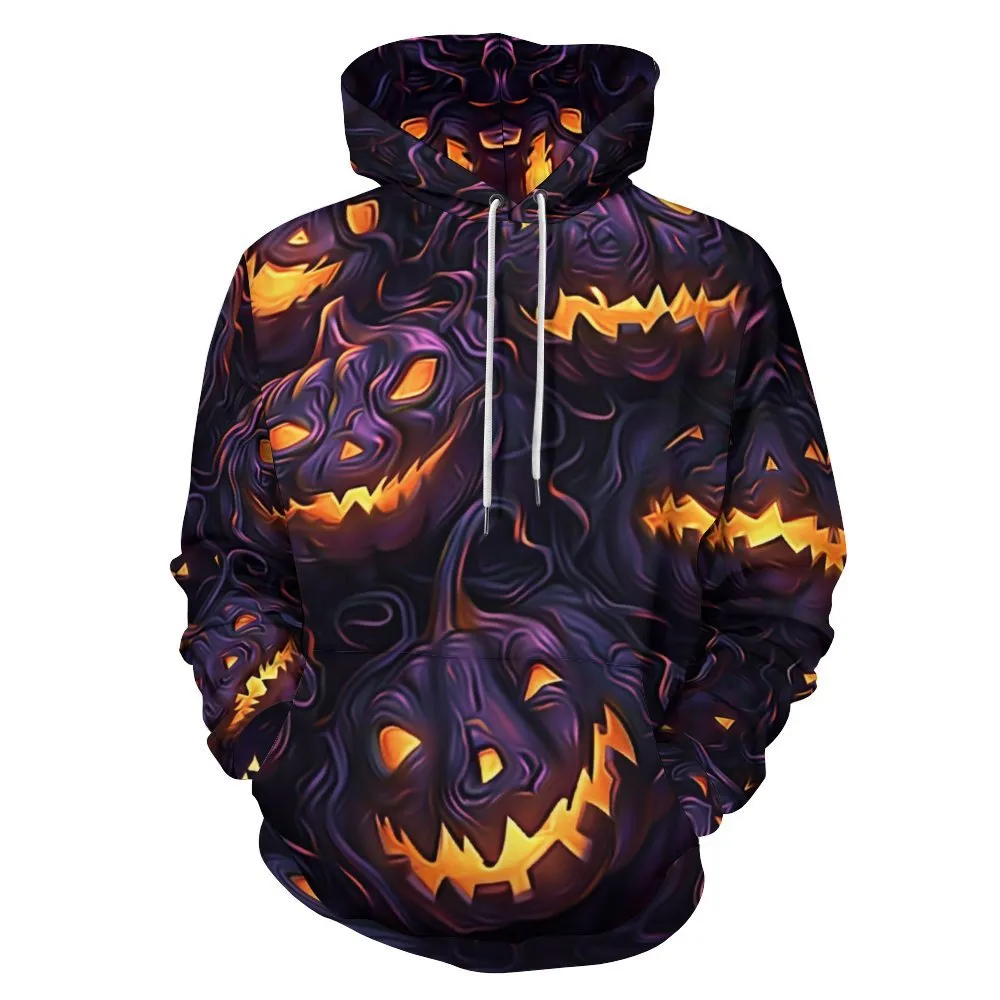 3D Digital Printing Halloween Loose Men's Hooded Sweater