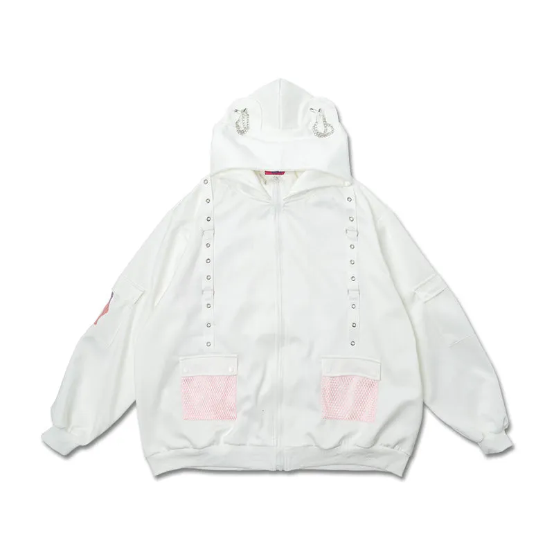 ACDC RAG & Gloomy Bear pastel mesh hoodie