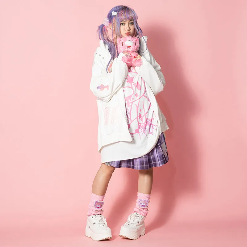 ACDC RAG & Gloomy Bear pastel mesh hoodie