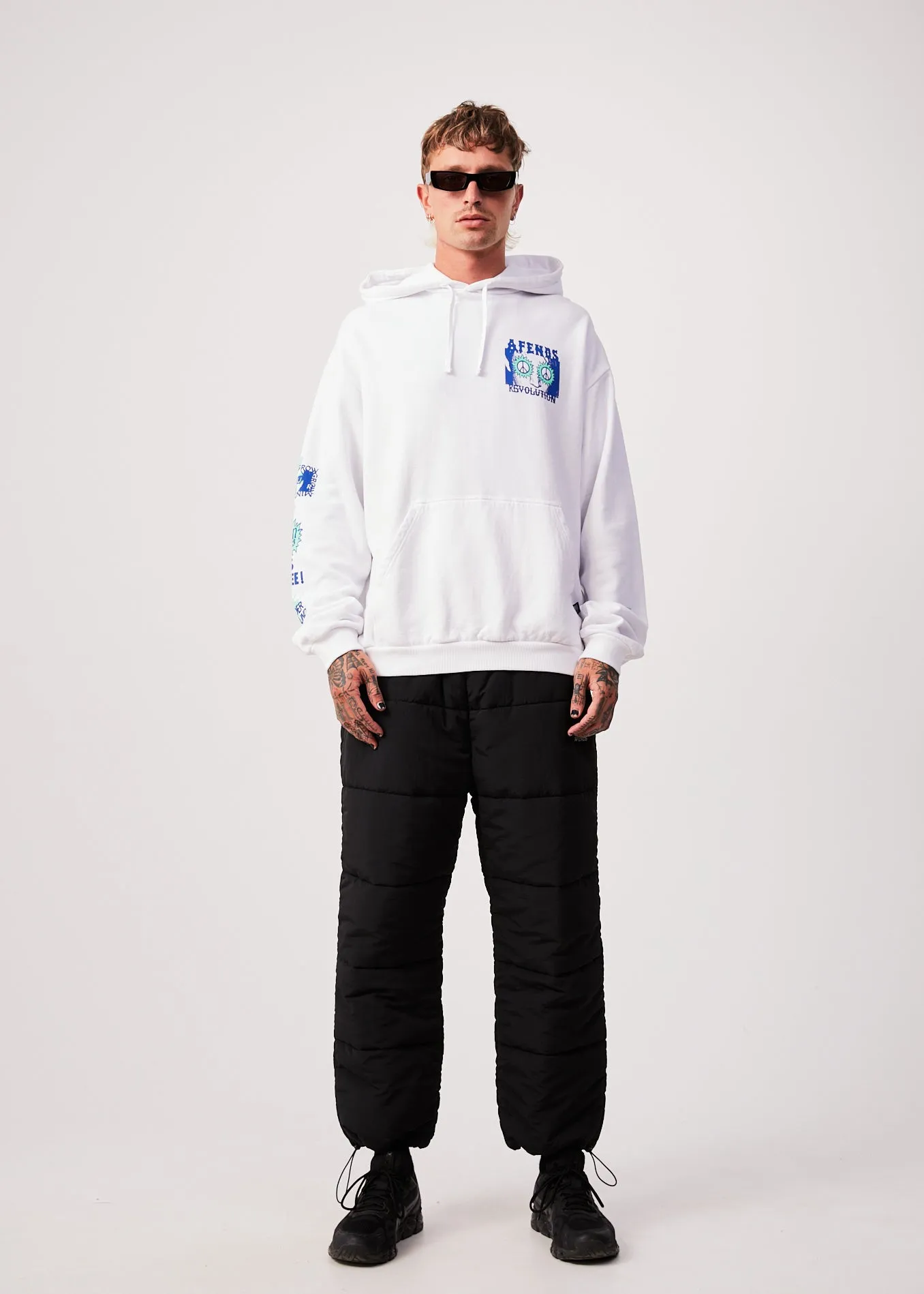 AFENDS Mens Utopia - Graphic Hoodie - White