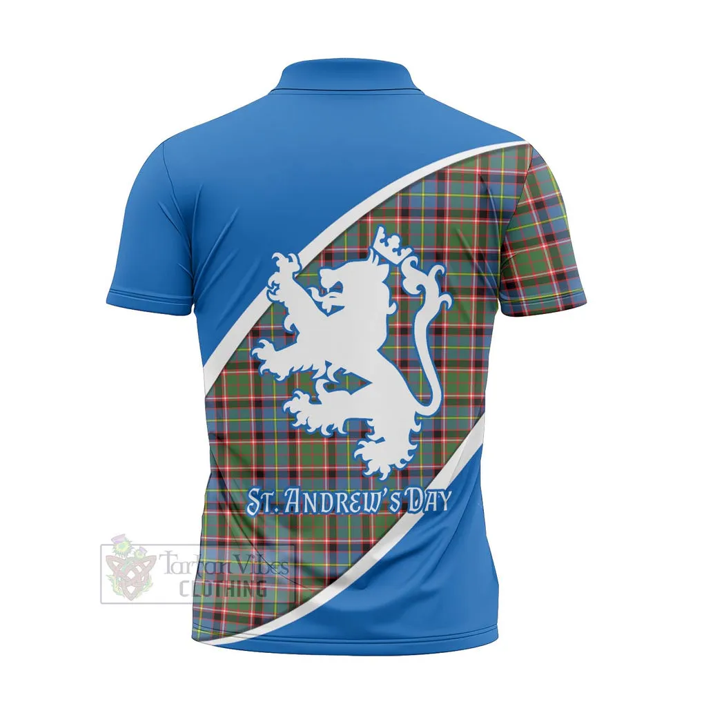 Aikenhead Family Crest Tartan Zipper Polo Shirt Celebrate Saint Andrew's Day in Style