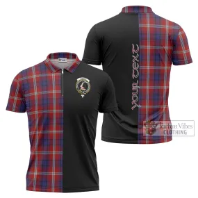 Ainslie Tartan Zipper Polo Shirt with Family Crest and Half Of Me Style