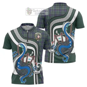 Allardice Tartan Zipper Polo Shirt with Epic Bagpipe Style