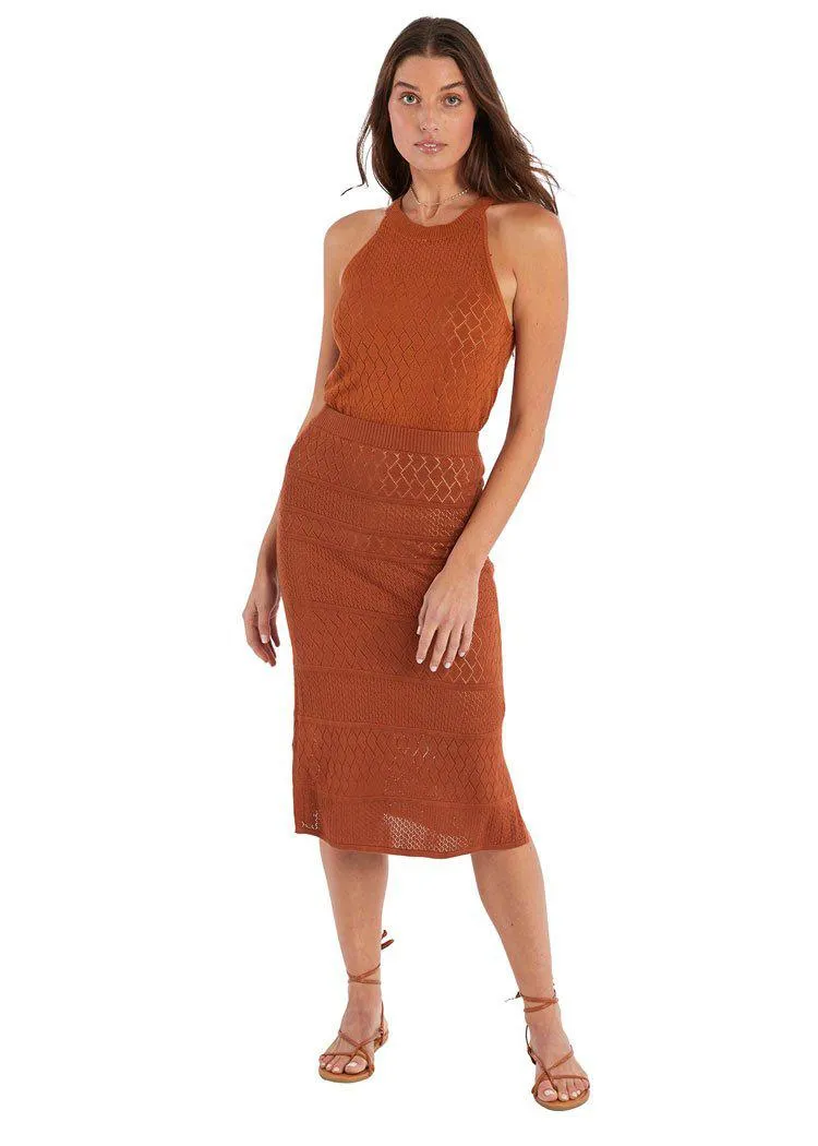 Allison Textured Knit Tank - Rust ***FINAL SALE***