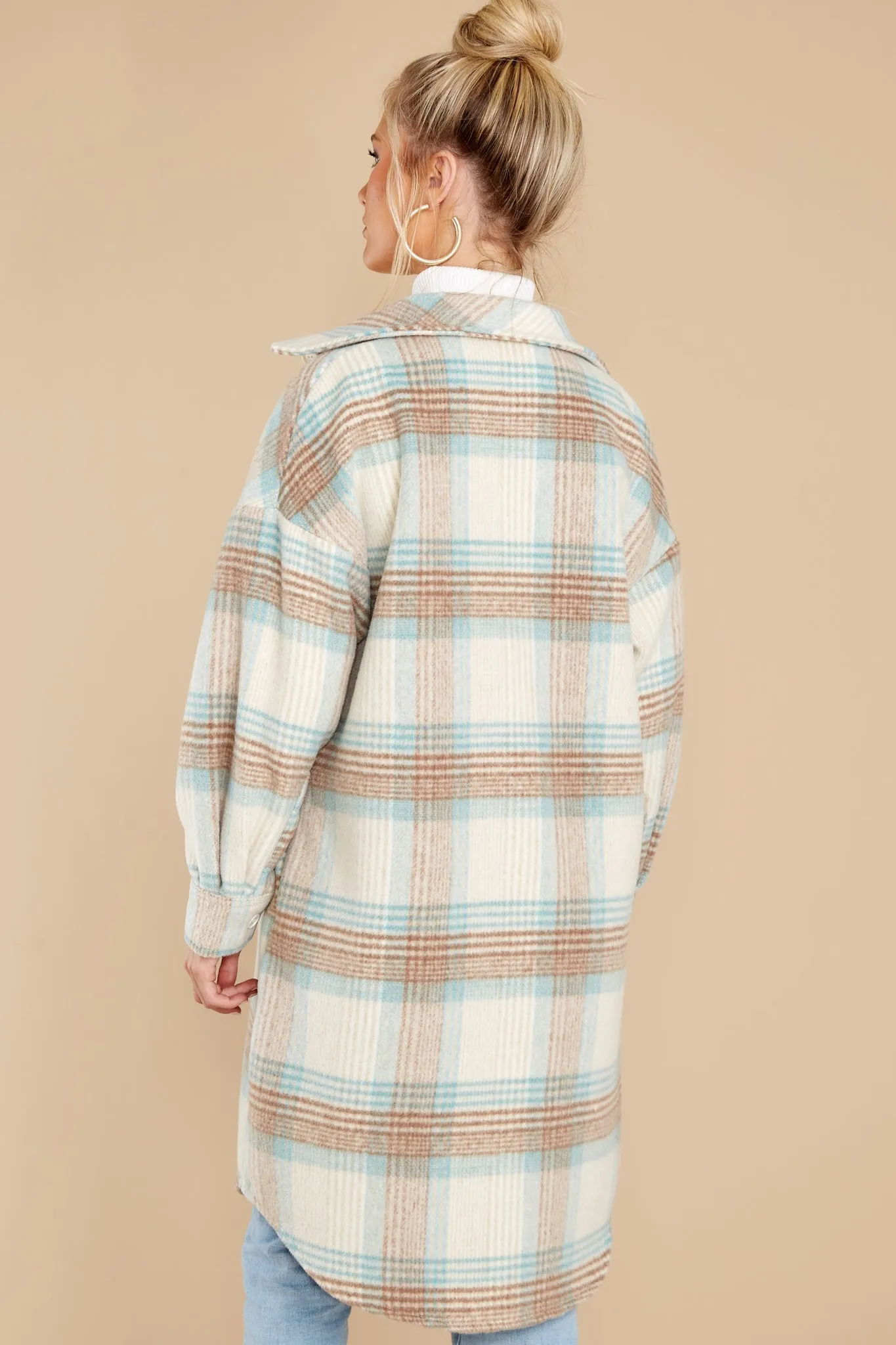 Always Dreaming Mint Multi Plaid Shacket