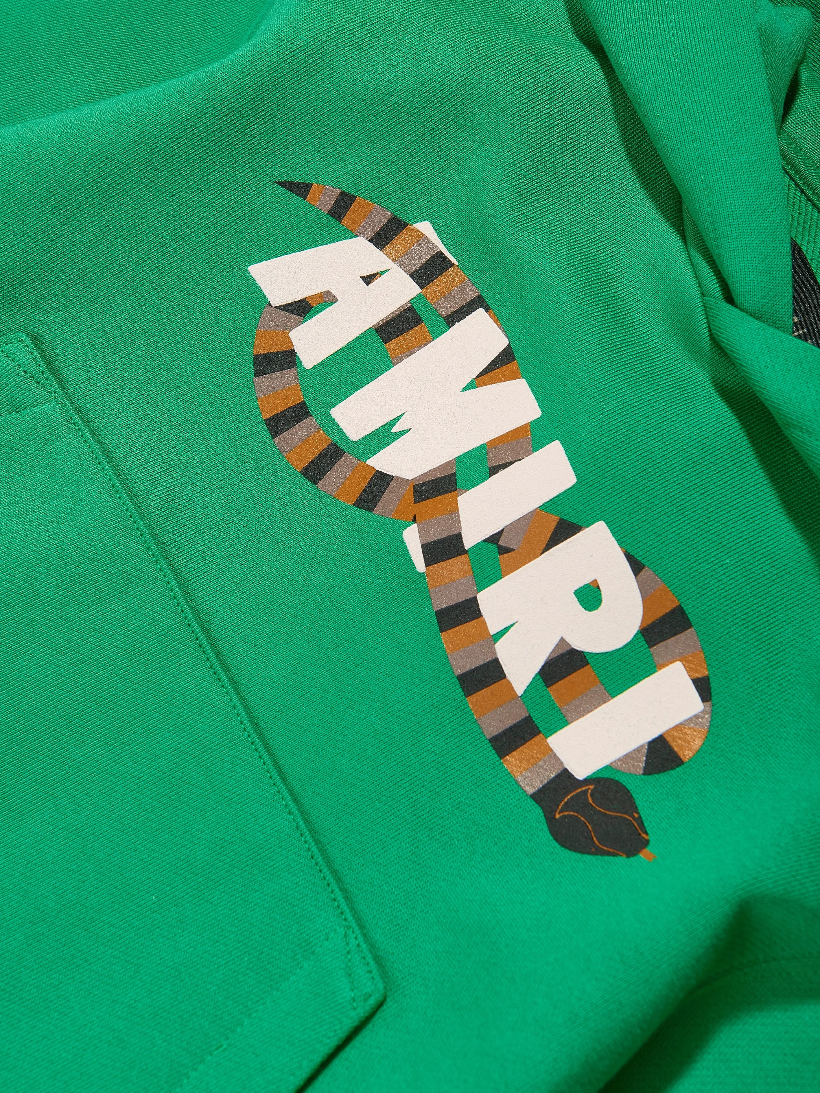 Amiri Kids Snake Logo Hoodie in Green