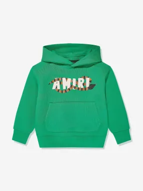 Amiri Kids Snake Logo Hoodie in Green