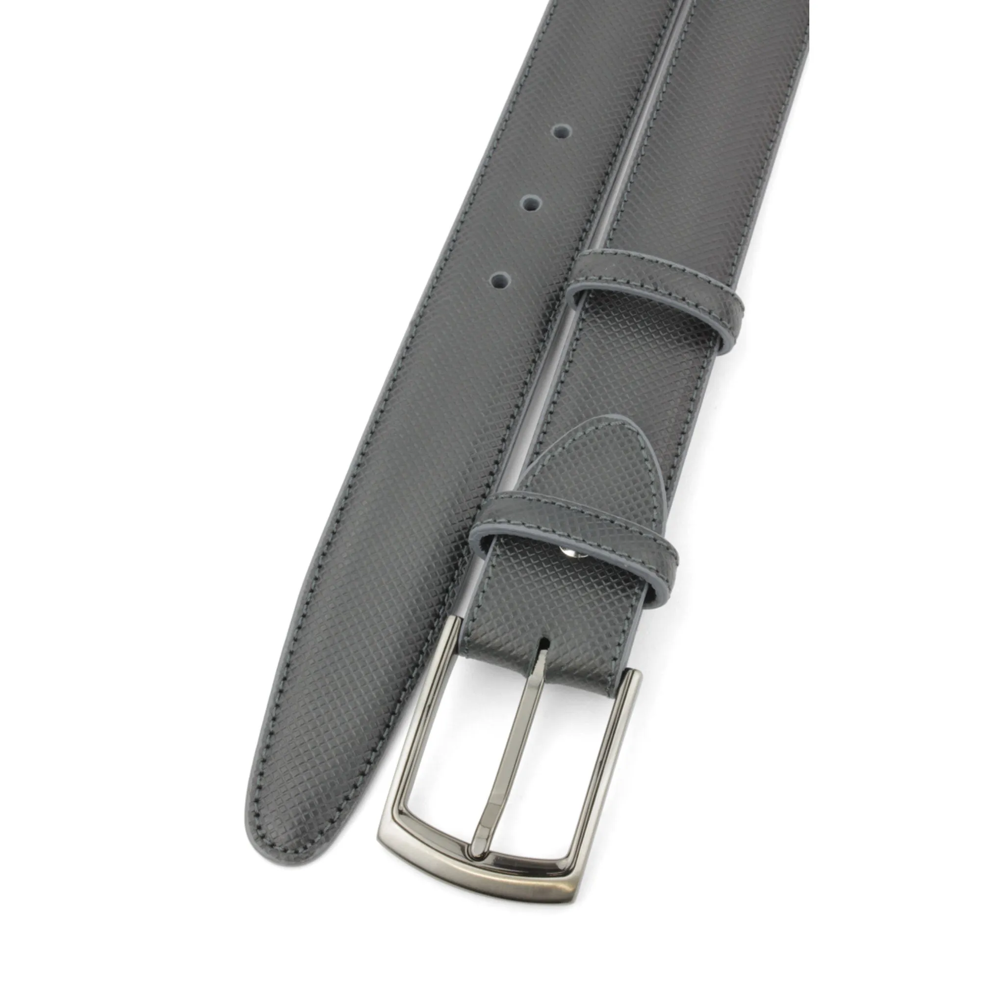 Asphalt Dadino Texture Burnished Prong Belt