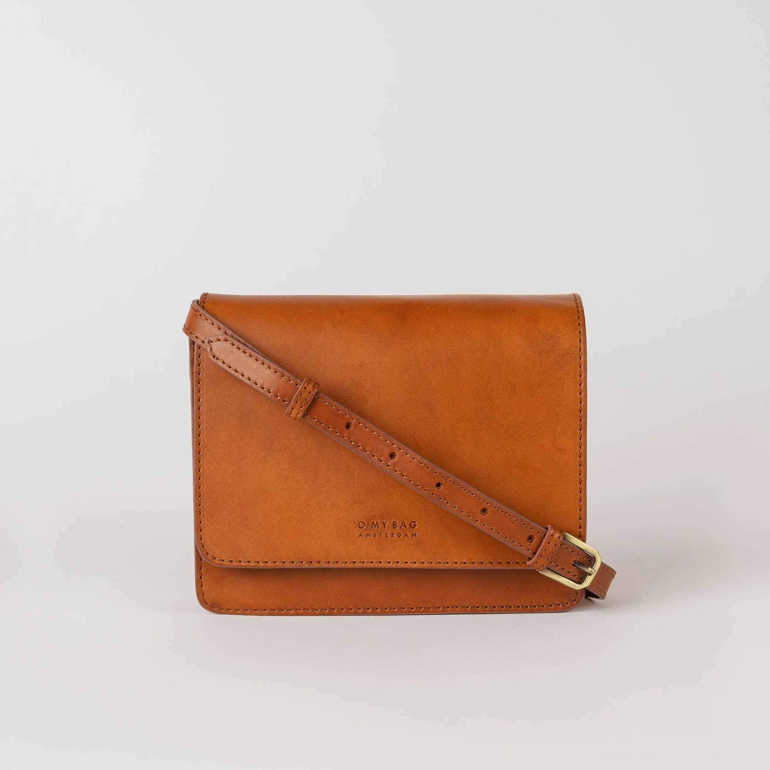 Audrey Leather Crossbody Bag in Cognac