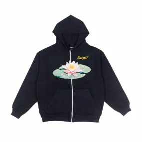 August 7 Year Anniversary "Lotus Flower" Zip Up Hoodie (Navy)