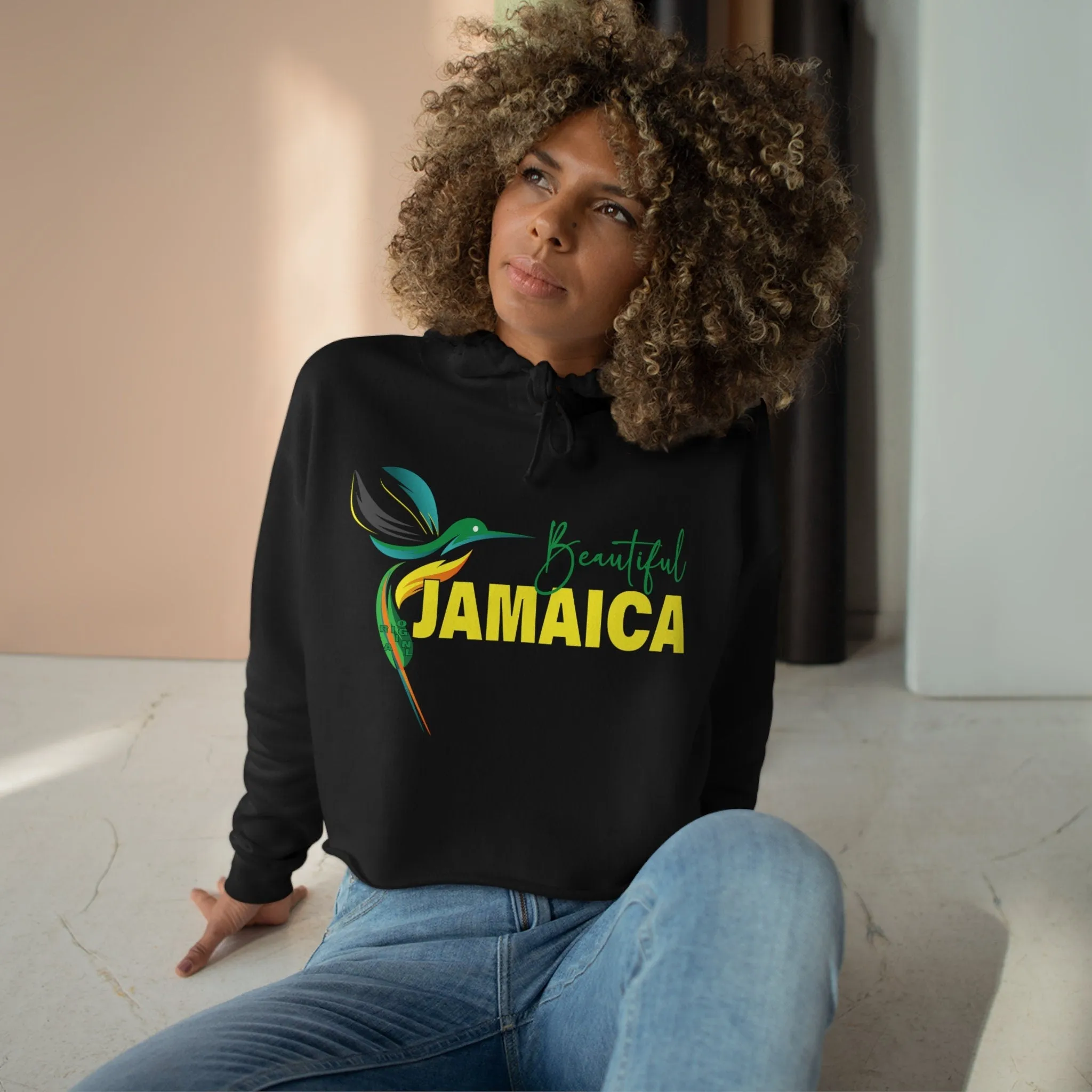 Beautiful Jamaica Crop top hoodie | Oversize Men Dress Shirt Big Women Unique hoodie| Unisex Slim fit Jersey