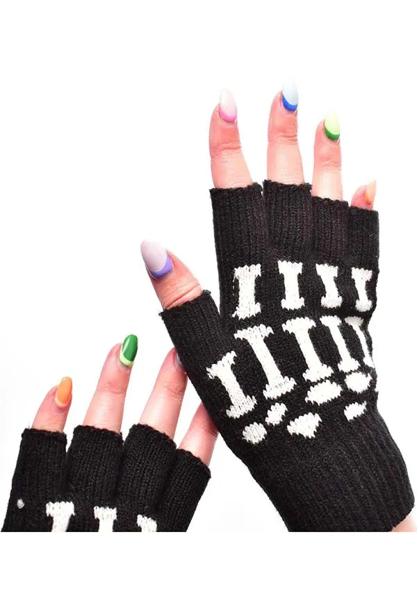 BGS [Black/White] | FINGERLESS GLOVES