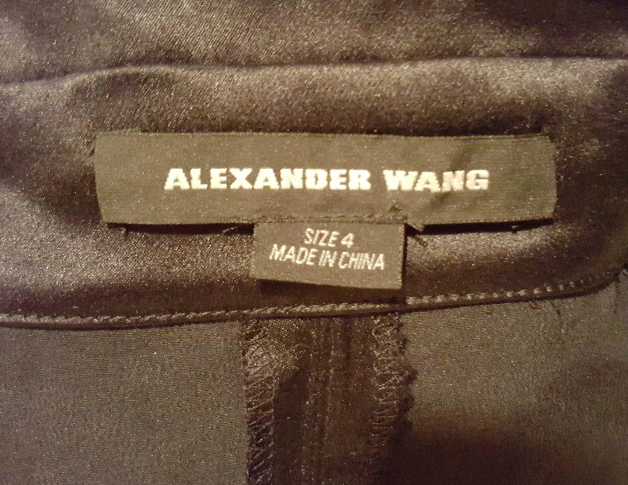 Black Silk Satin Alex Wang Parka