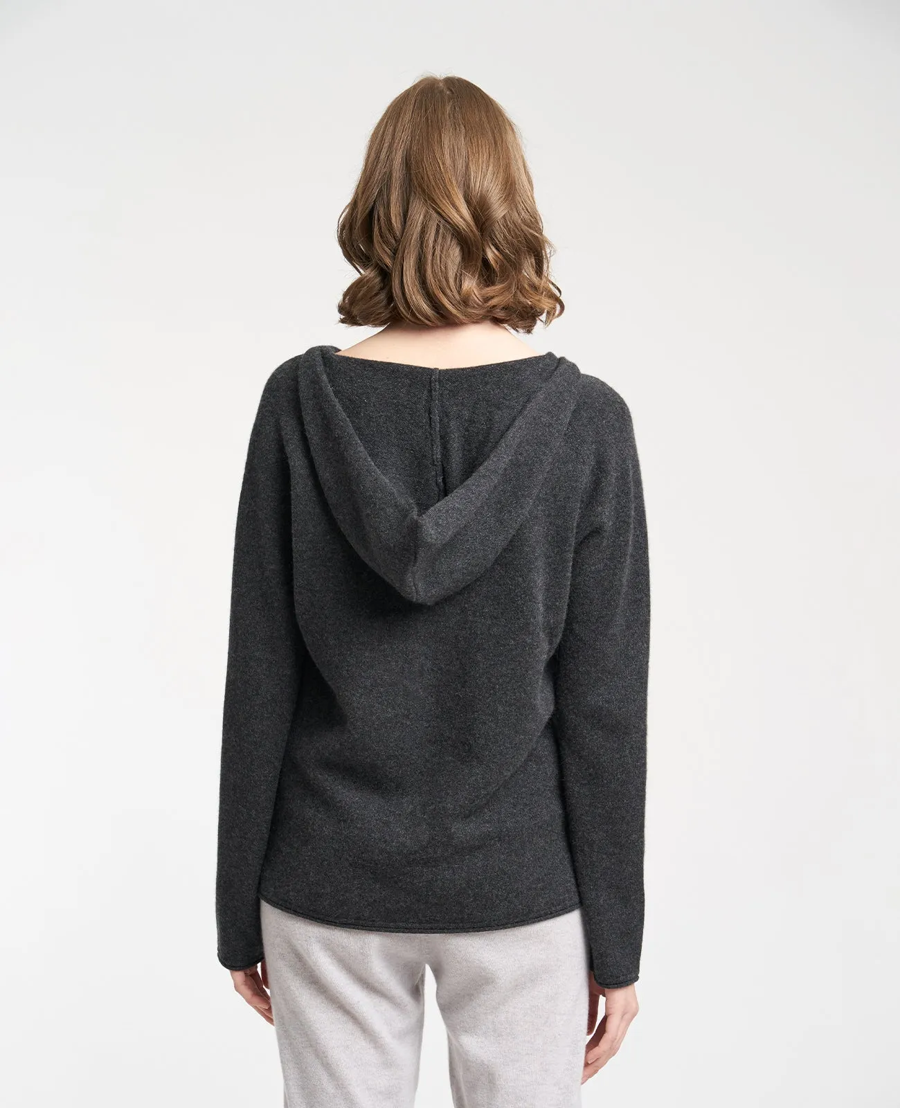 Cashmere V-Neck Hoodie