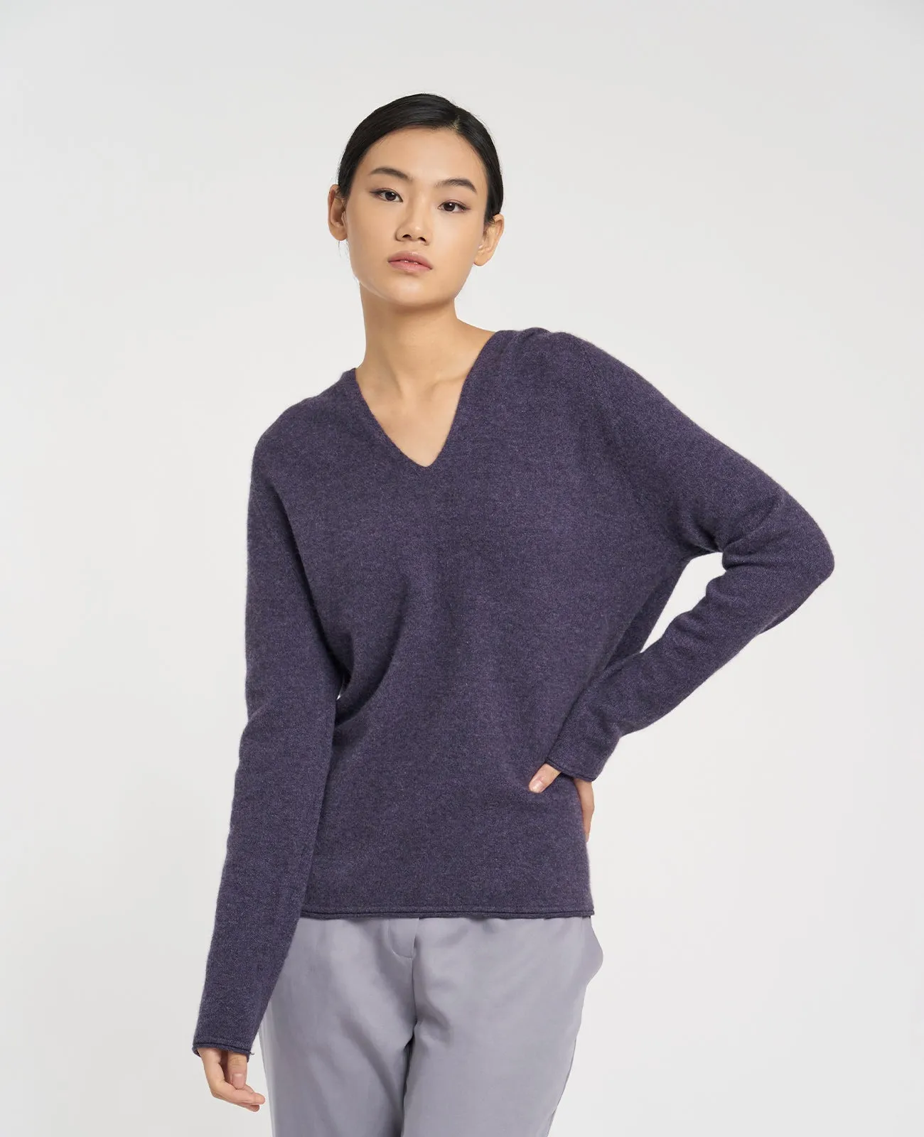 Cashmere V-Neck Hoodie