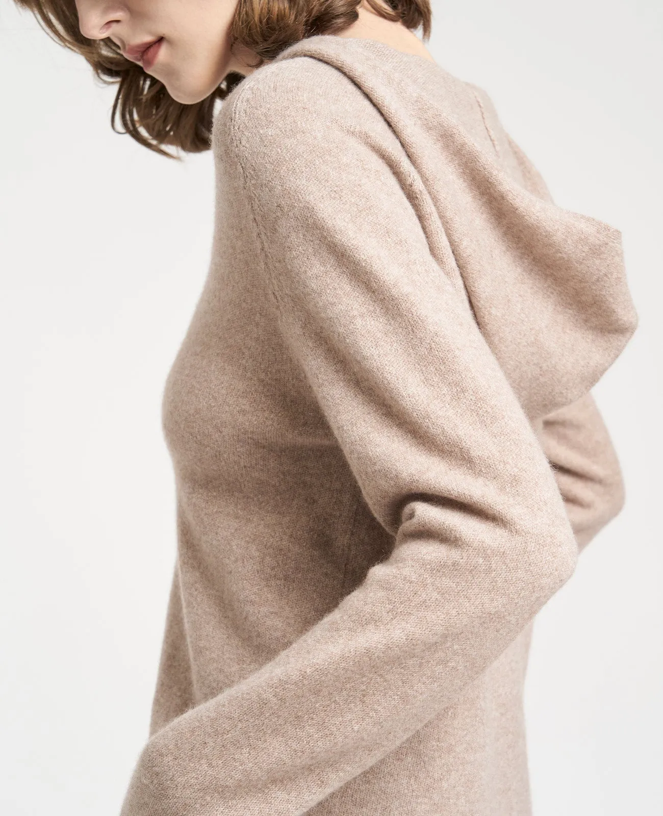 Cashmere V-Neck Hoodie