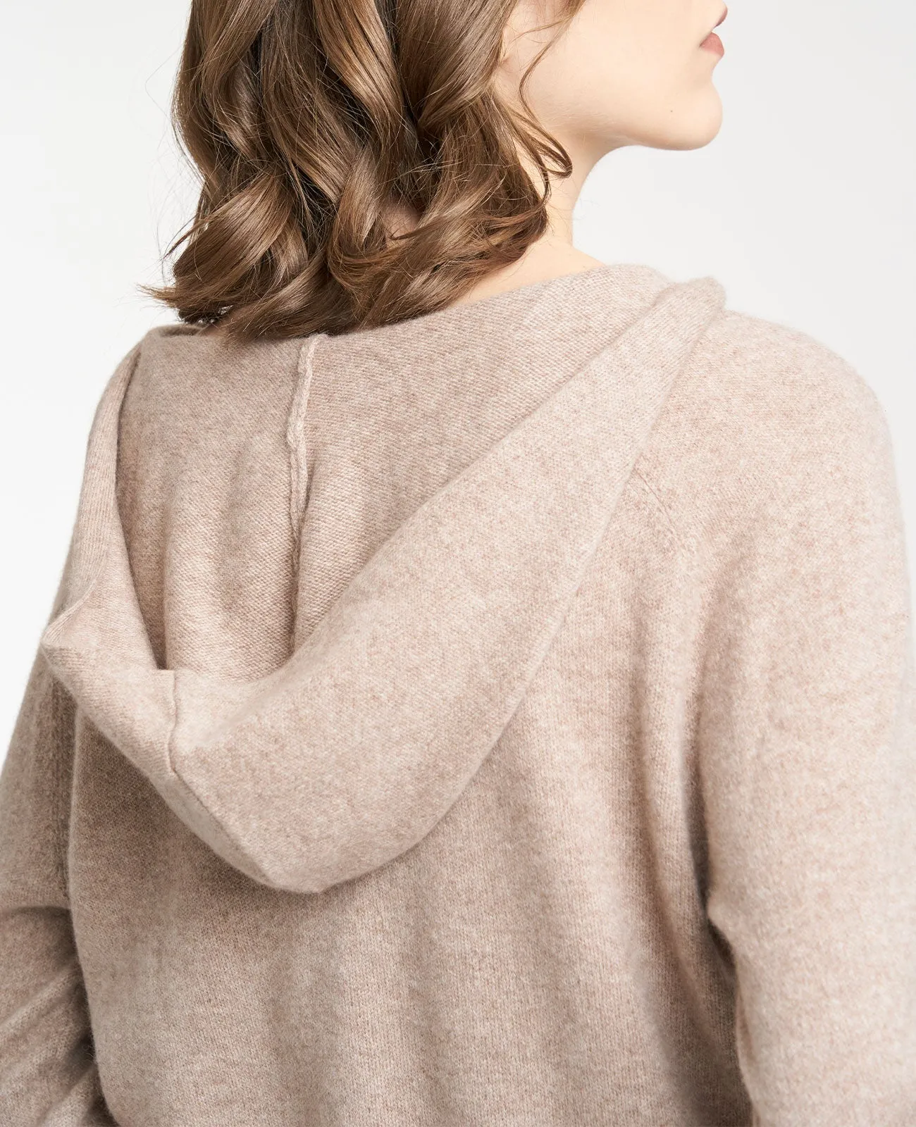 Cashmere V-Neck Hoodie