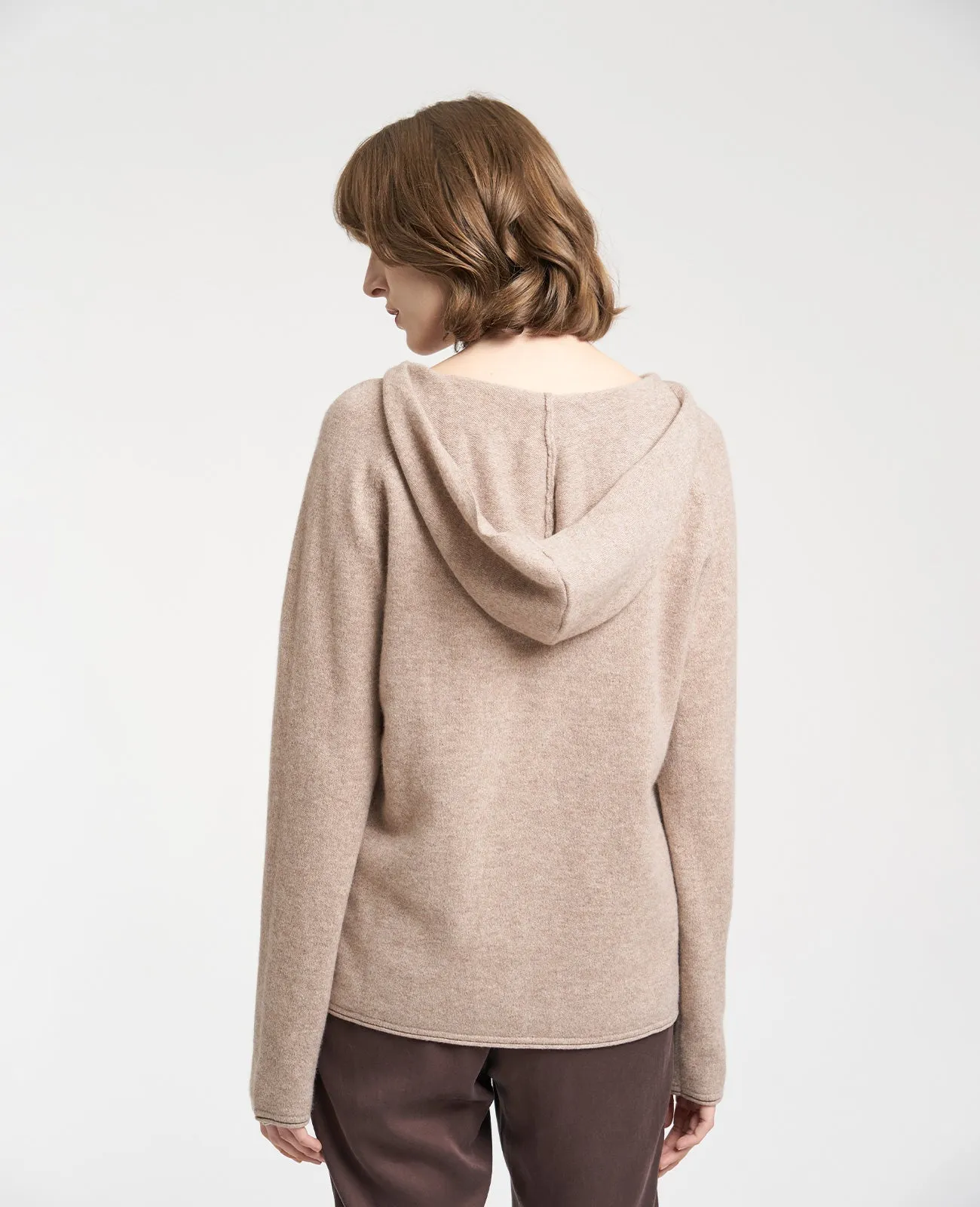 Cashmere V-Neck Hoodie