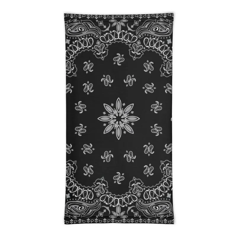 Classic Retro paisley biker face cover,  Washable Reusable Mask,  black white print neck gaiter unisex men women scarf - us fast shipping