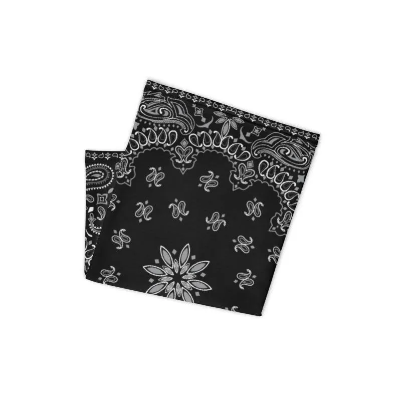 Classic Retro paisley biker face cover,  Washable Reusable Mask,  black white print neck gaiter unisex men women scarf - us fast shipping