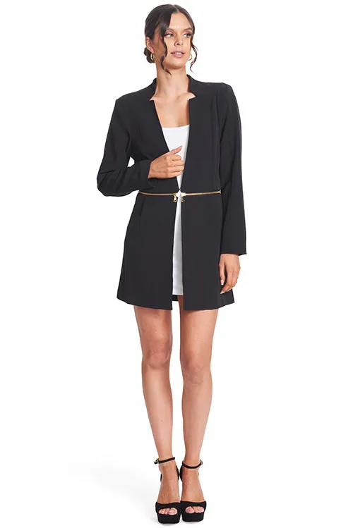 Convertible Three Way Notch Neck Blazer - Wear it long, half-zipped or