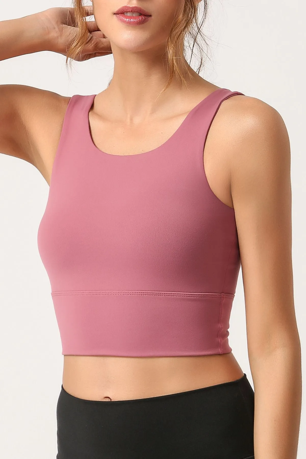 Criss Cross Straps Tank Tops Built-in Bra