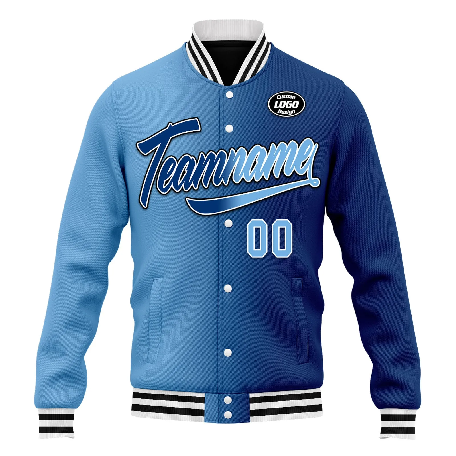 Custom Gradient Fashion Jacket Bomber Full-Snap Varsity Letterman Personalized Jacket FZ005-D028016-23