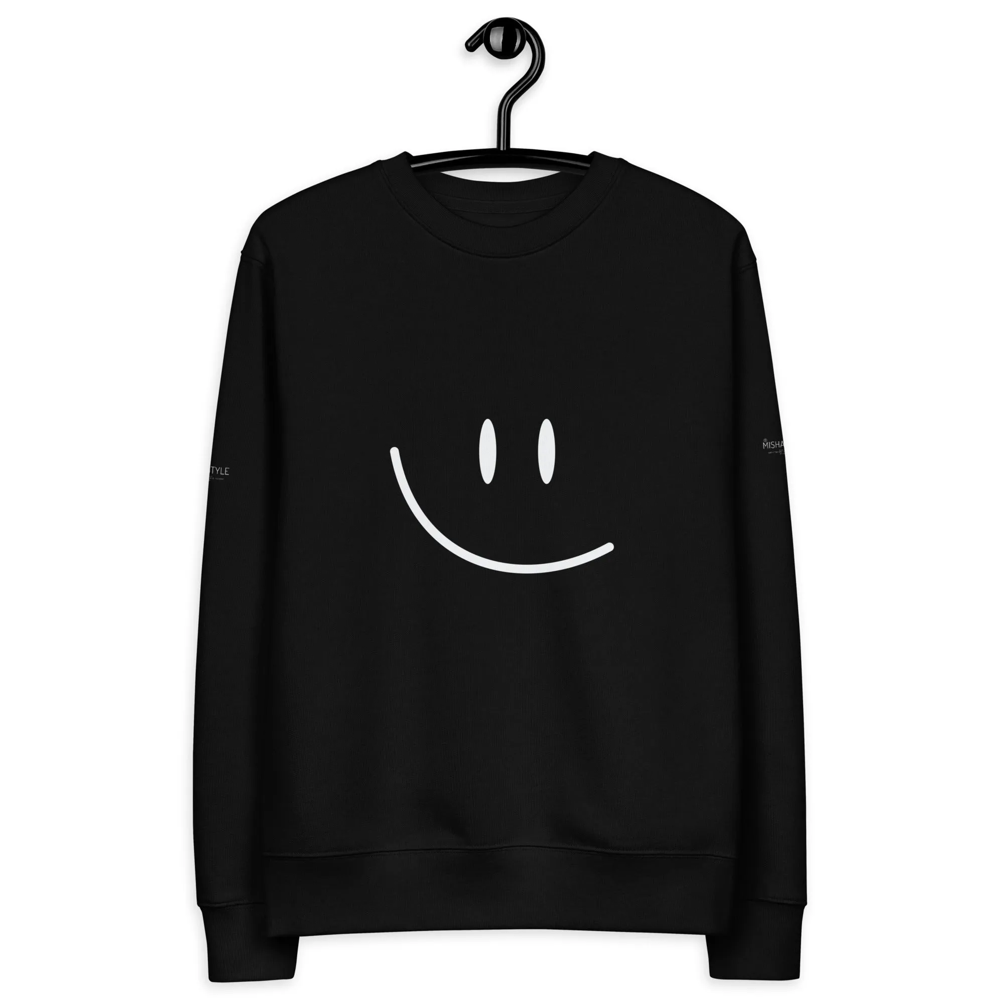 Cute Smile Unisex ECO Black Sweatshirt