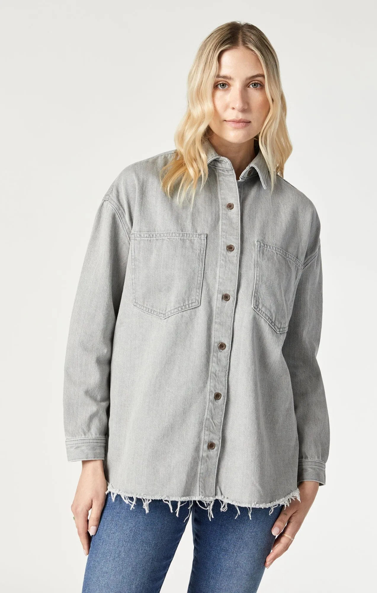 DINA DENIM SHIRT IN STONE NATURAL DYE