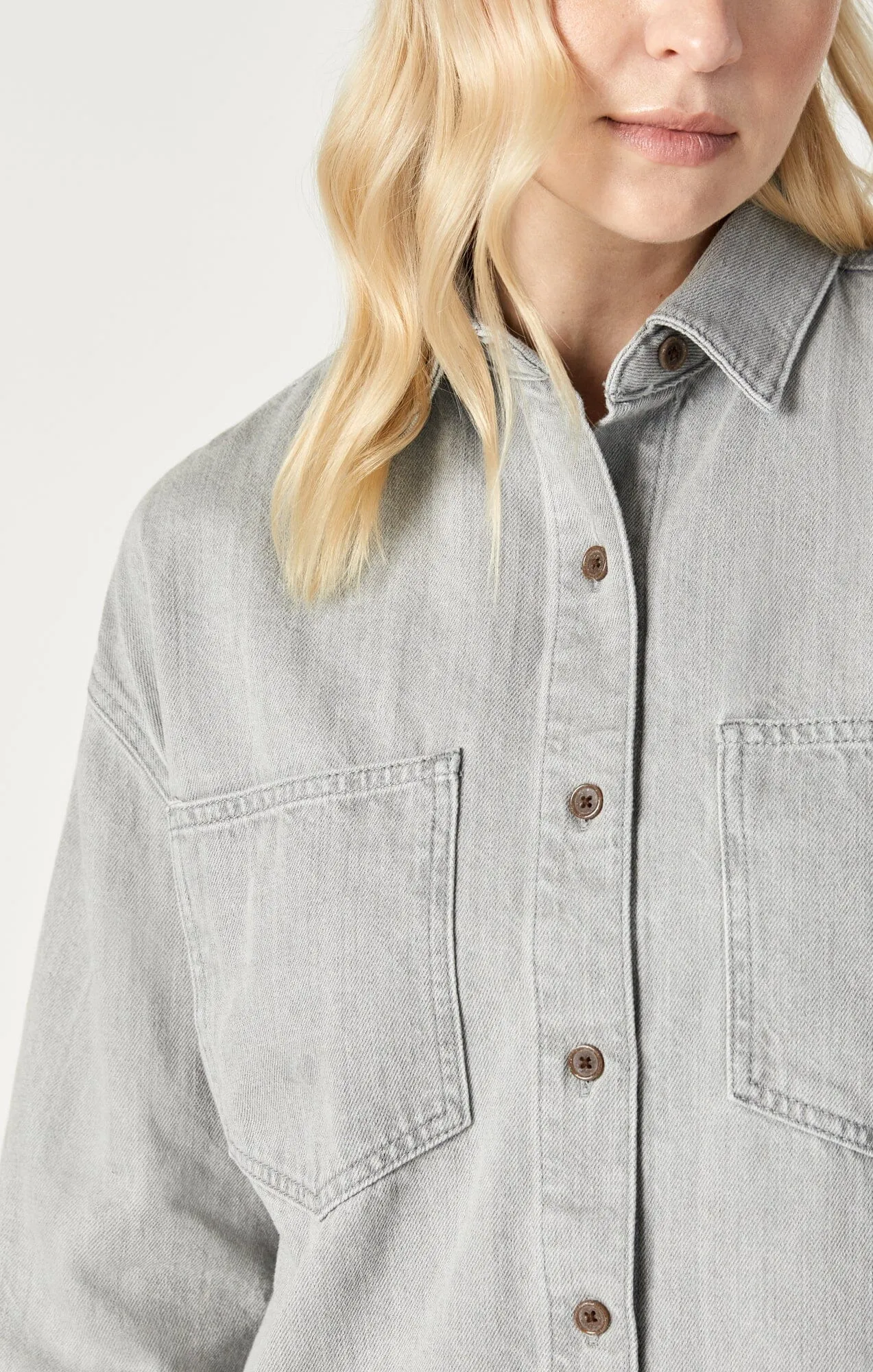 DINA DENIM SHIRT IN STONE NATURAL DYE