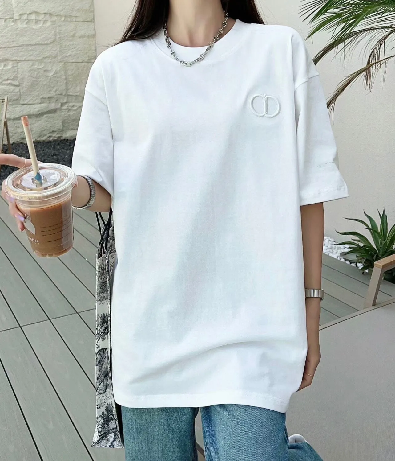 Dior Double D Logo T-Shirt (White)