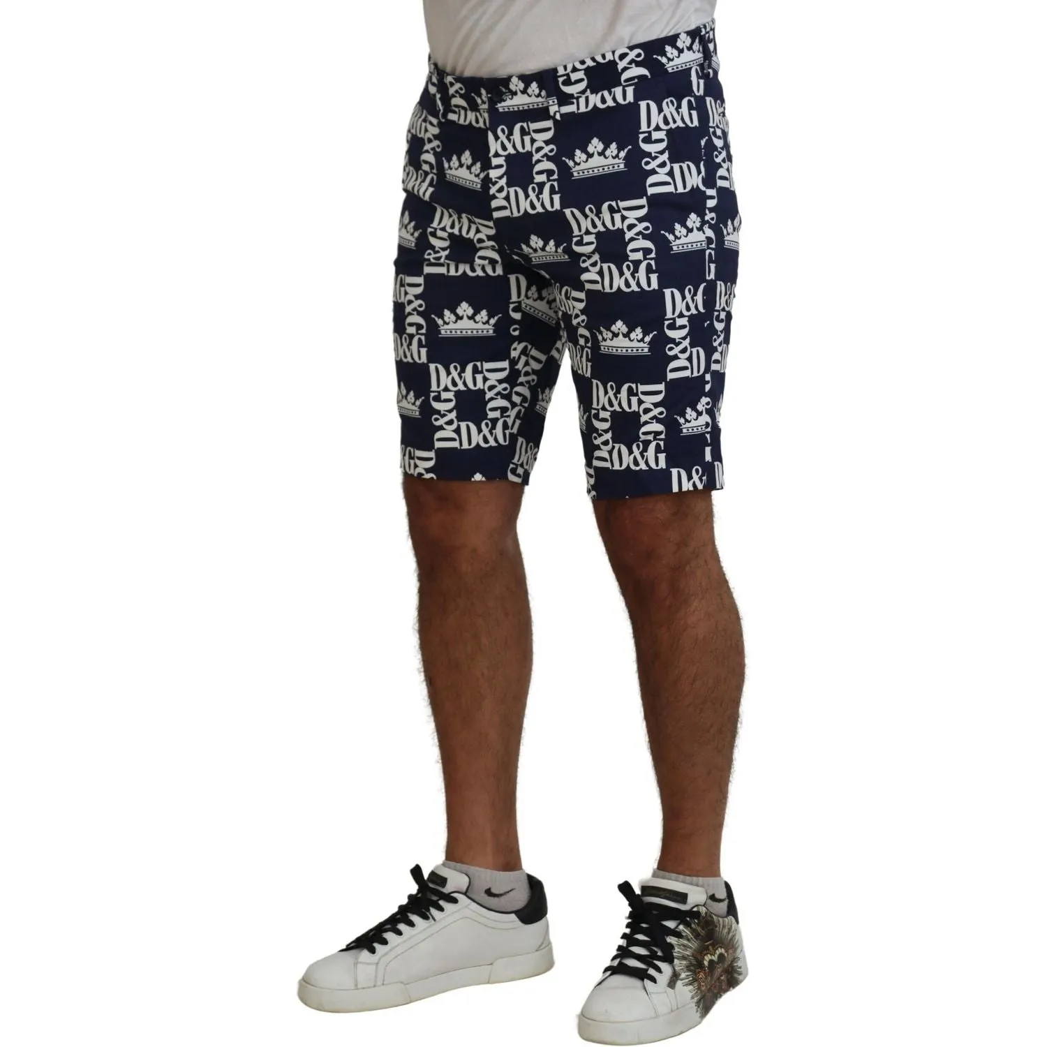 Dolce & Gabbana Casual Crown Print Chinos Shorts