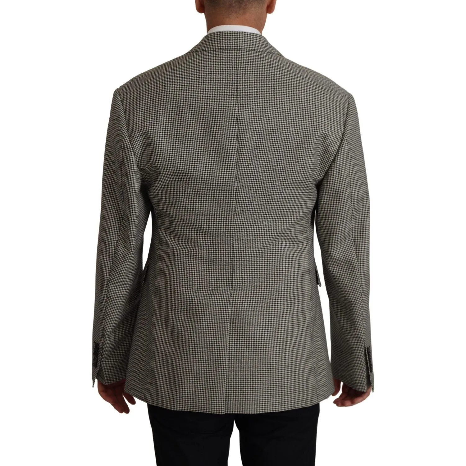 Dolce & Gabbana Elegant Gray Checkered Wool Blazer