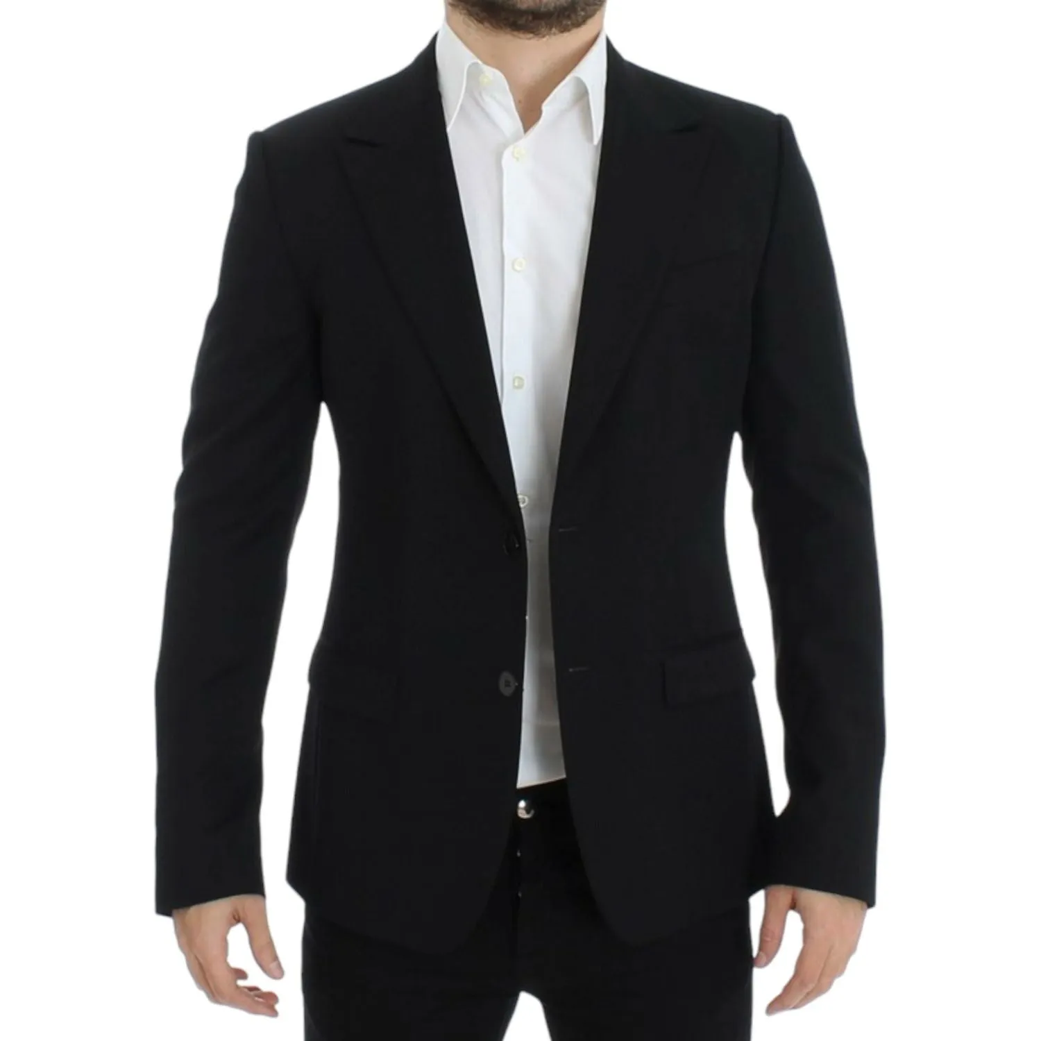 Dolce & Gabbana Elegant Slim Fit Black Wool Blazer