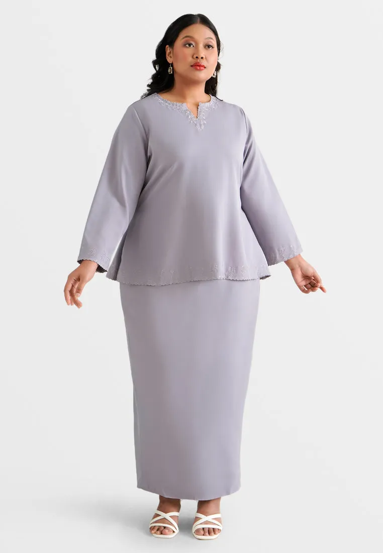 Emona Minimalist Embroidery Kurung Kedah Set