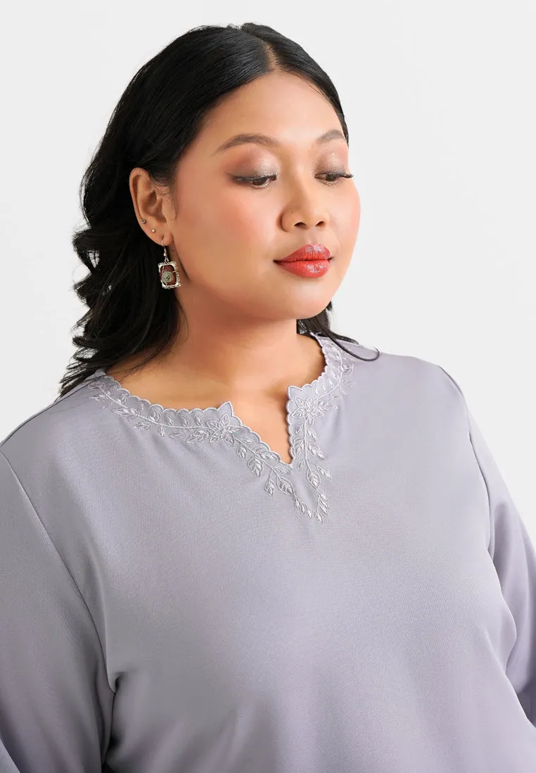 Emona Minimalist Embroidery Kurung Kedah Set