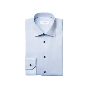 ETON Plain Shirt With Contrast Button SC-Contemporary Fit LIGHT BLUE