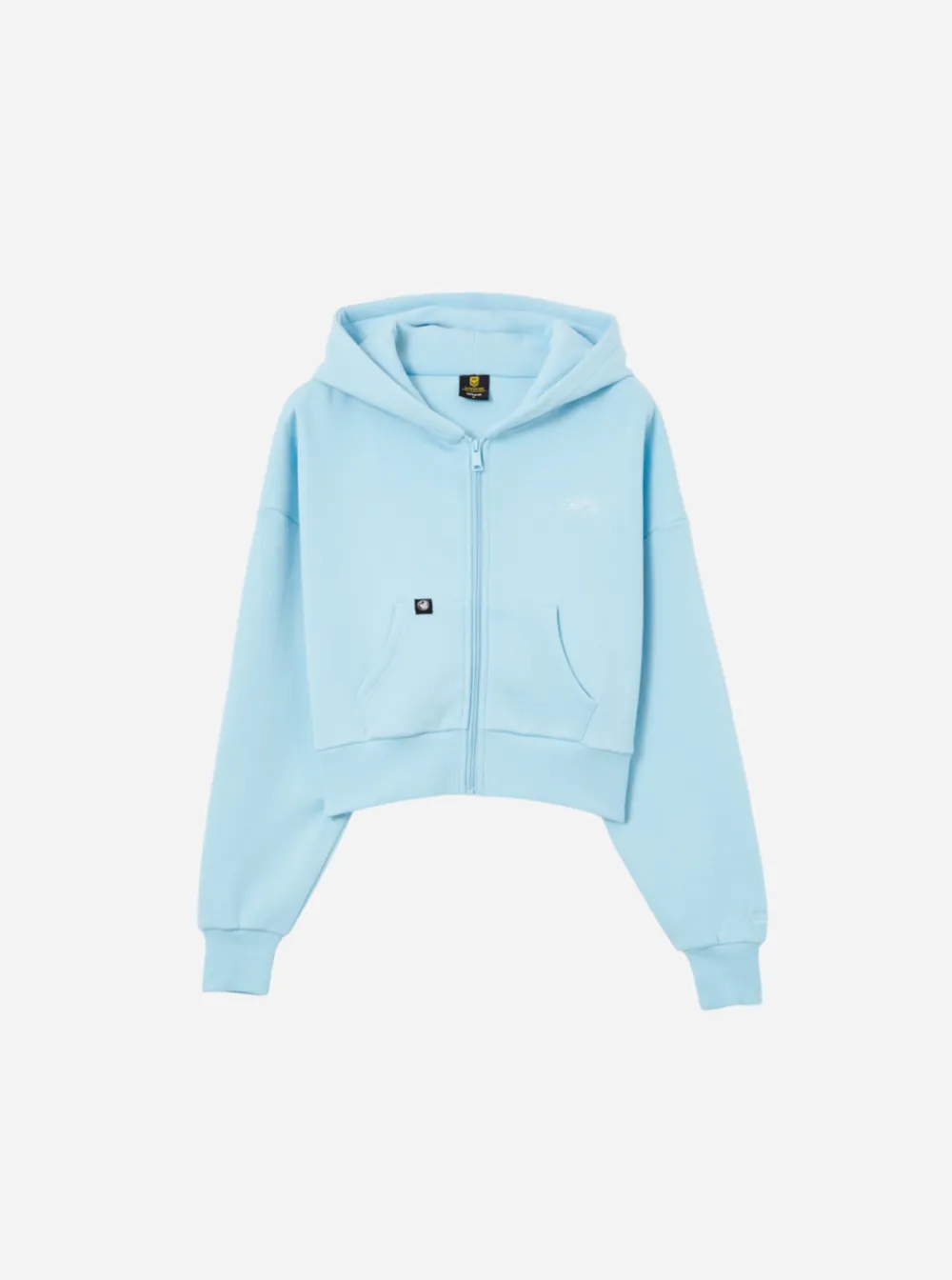 Everyday Eel Women's Pastel Blue Cropped Hoodie