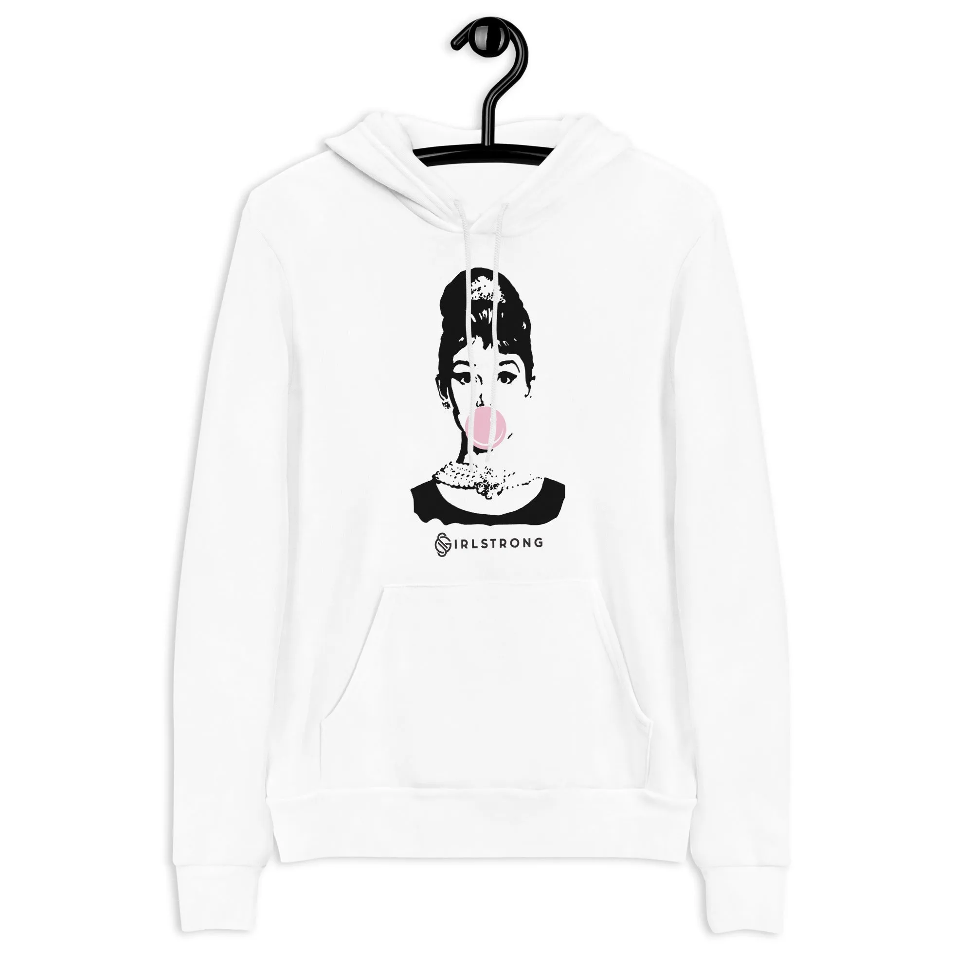 EVERYDAY FLEECE, COZY CHIC HOODIE WHITE - ICONIC AUDREY HEPBURN