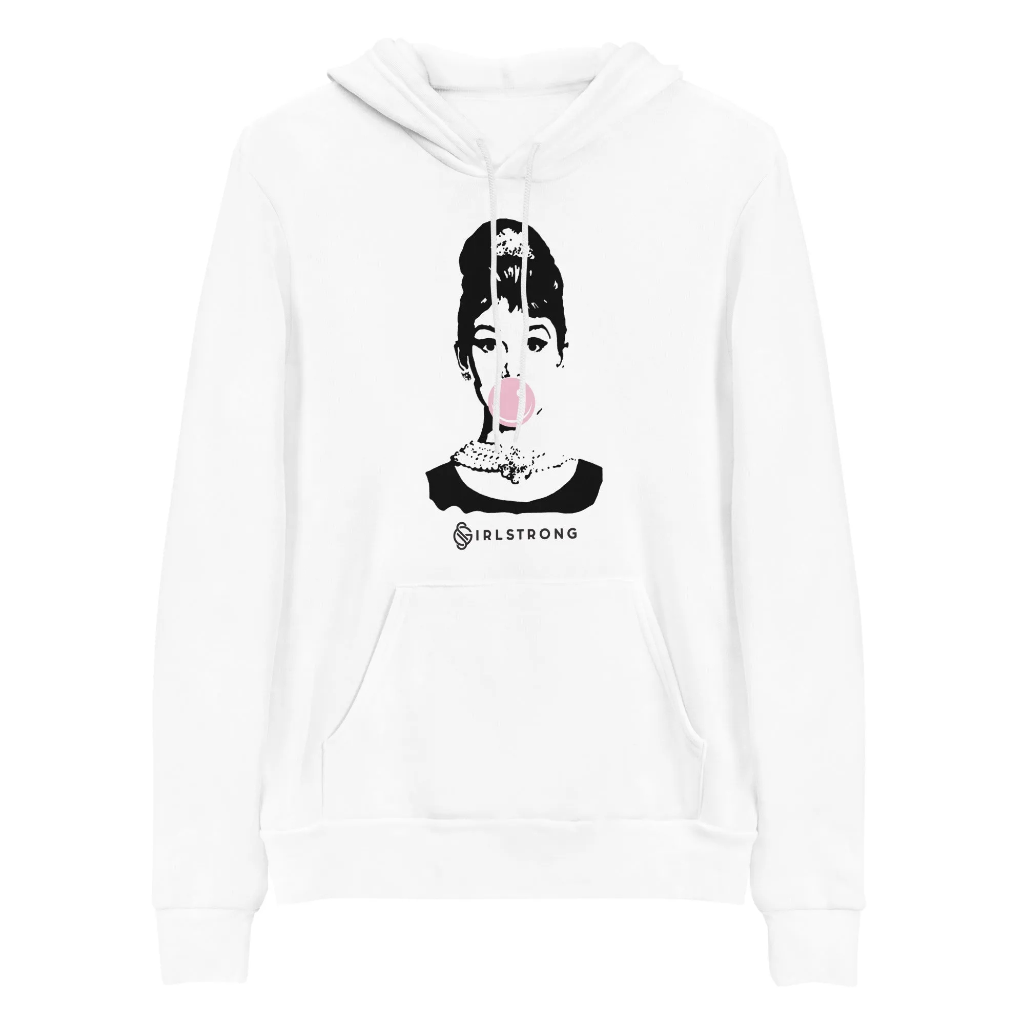 EVERYDAY FLEECE, COZY CHIC HOODIE WHITE - ICONIC AUDREY HEPBURN