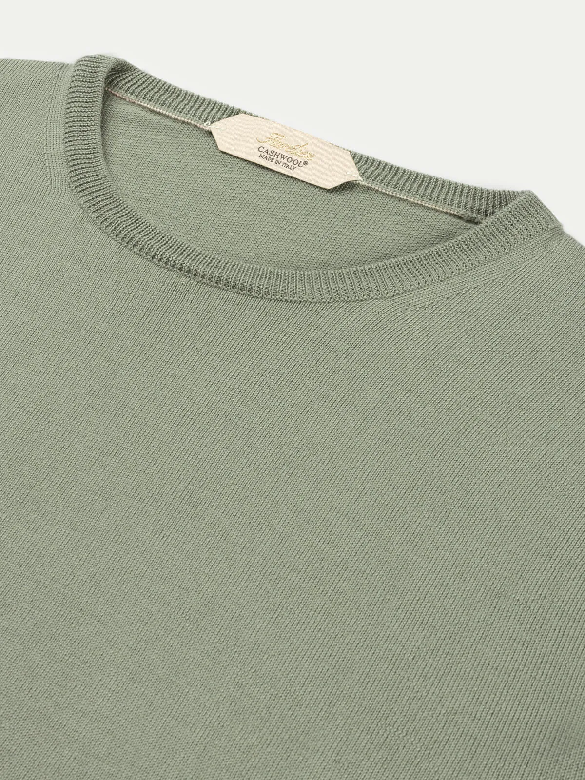 Extrafine Merino Crew Neck Sweater Litchen Green