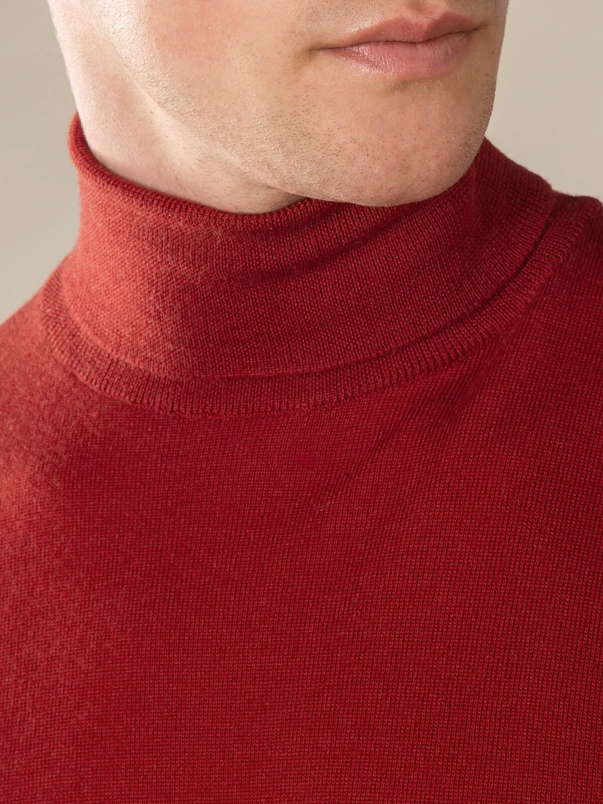 Extrafine Merino Rollneck Burnt Sienna