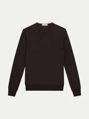 Extrafine Merino V-Neck Brown