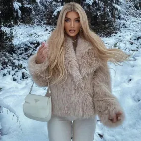 Fake Fox Fur Chic Ins Short Luxury Big Collar Cool Girls Fur Coat