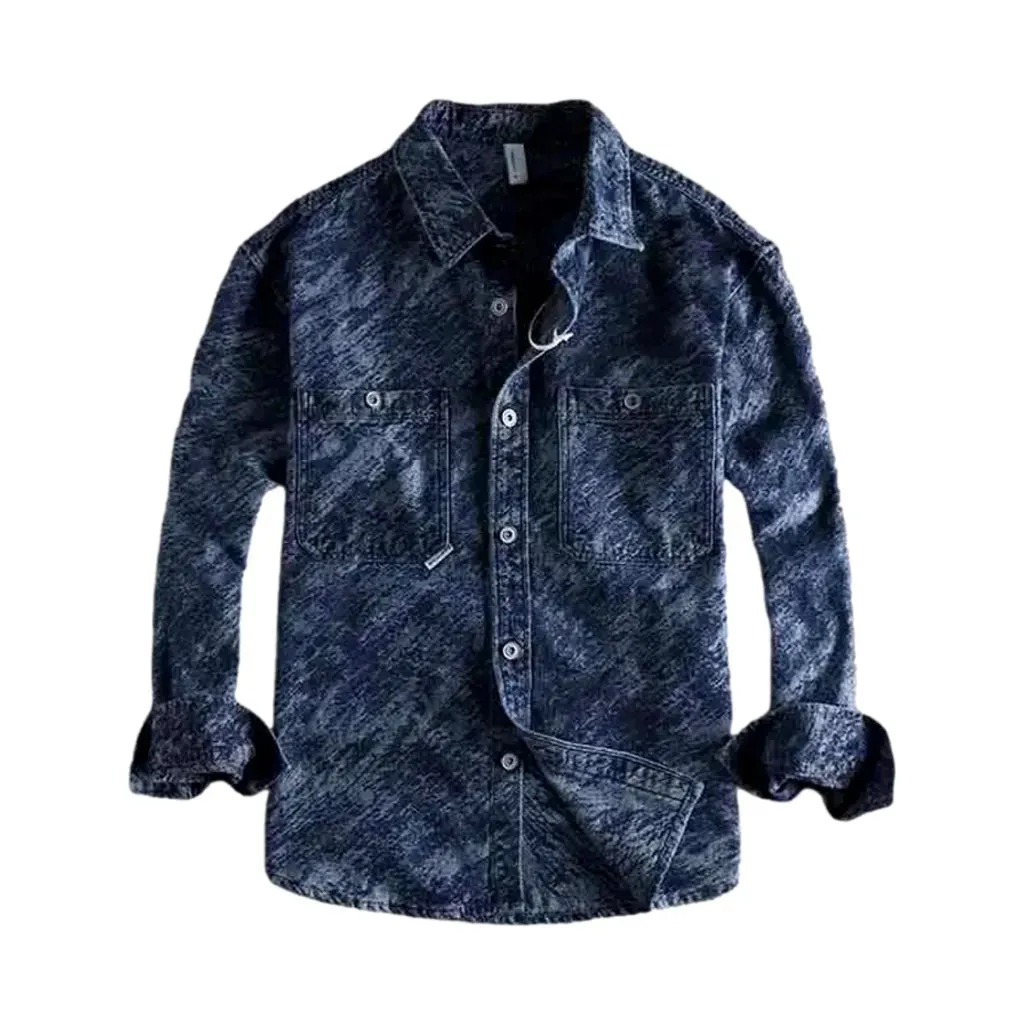 Fashion painted slim-fit men's jean shirt