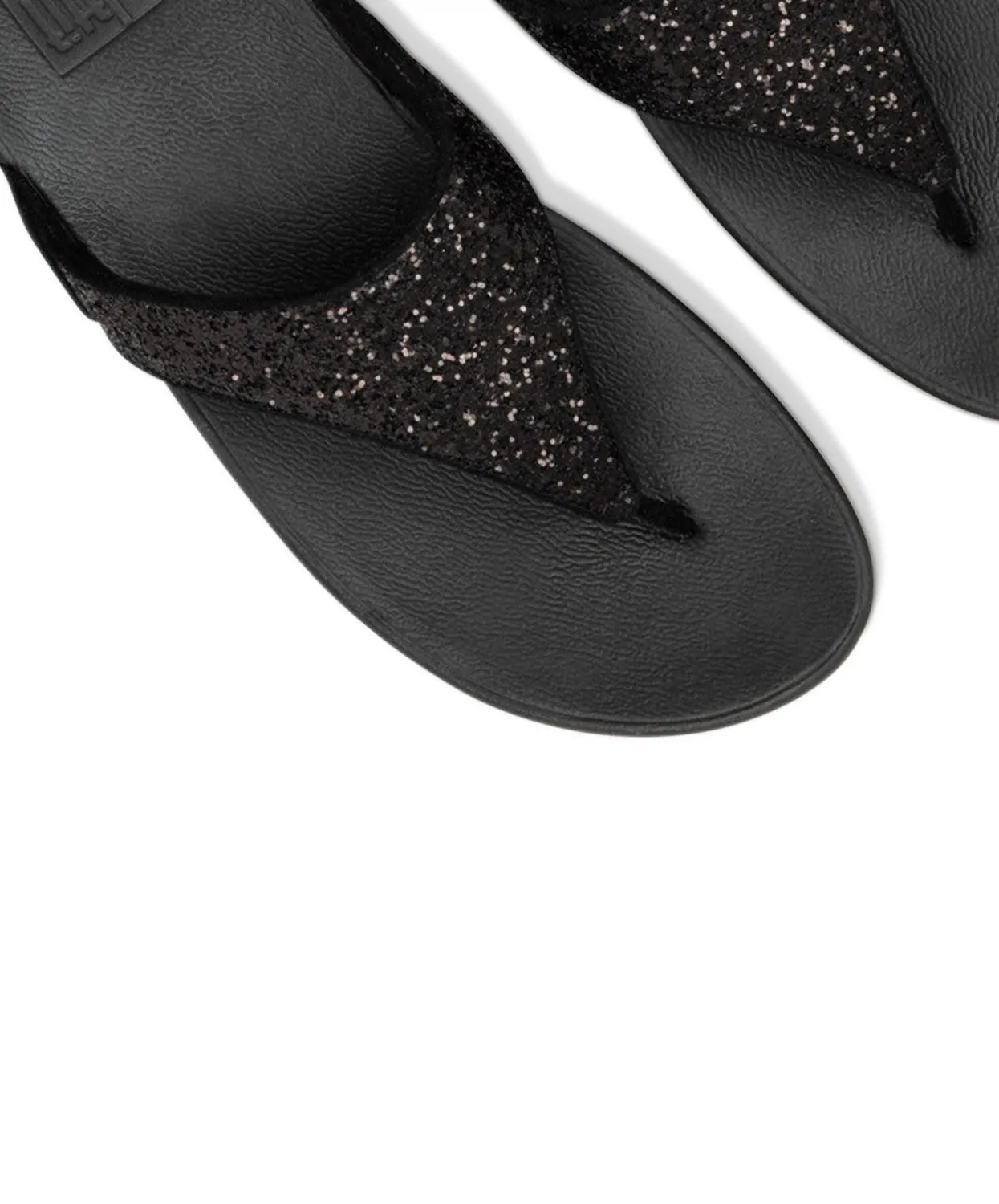 FitFlop Lulu Glitter Toe Post Sandals Black