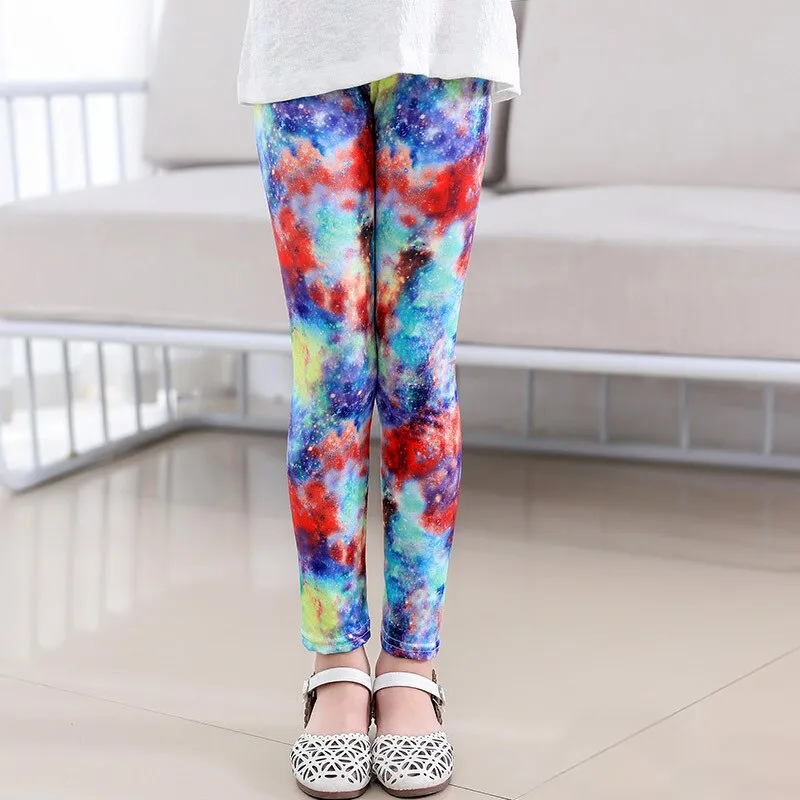 Floral Print Elastic Soft Stretchy Girls Leggings