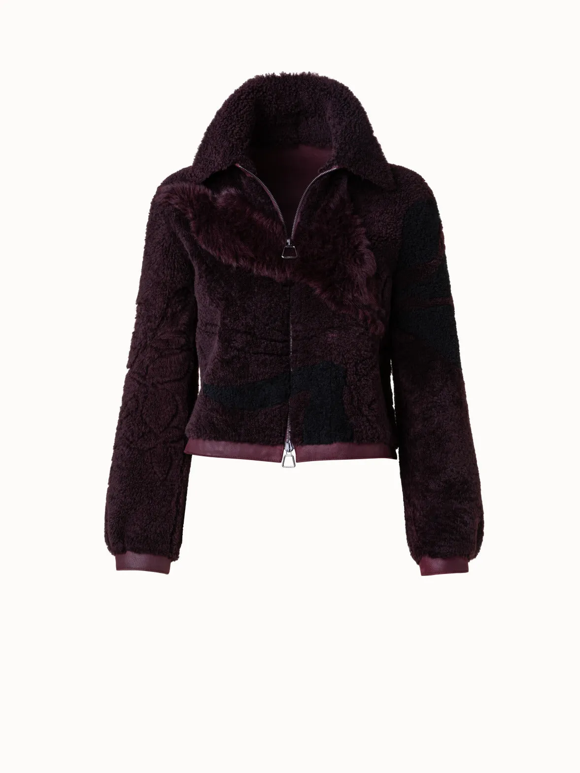 Flower Patchwork Shearling Short Jacket