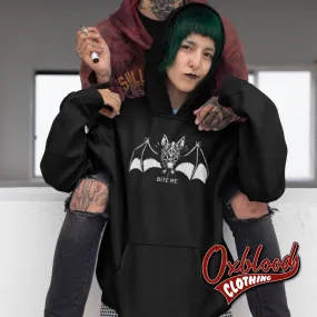 Funny Gothic "Bite Me" Vampire Bat Hoodie